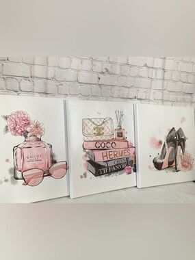 Pick 1 - Unbranded Canvas Wall Art Fashion Pink Peach Orange Gray Black
